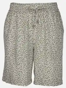 Damen Shorts mit Alloverprint Beige