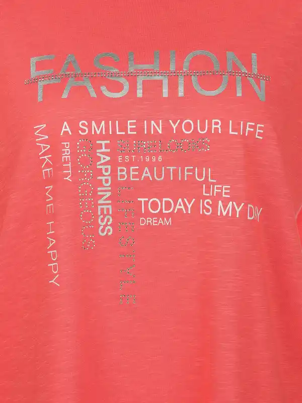 Bild 3 von Damen Shirt mit Glitzerprint und Strassbesatz Pink