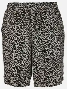 Damen Shorts mit Alloverprint Beige