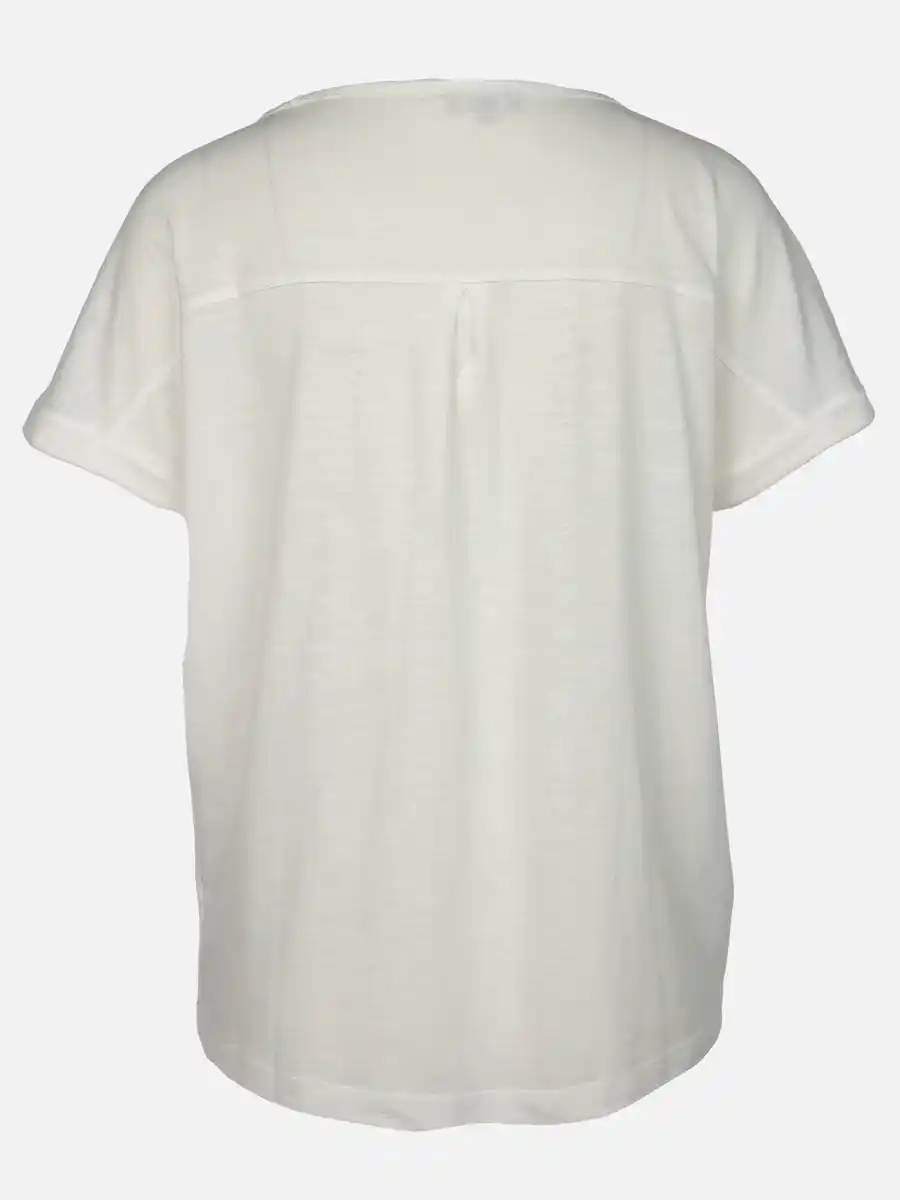 Bild 2 von Damen Shirt mit Glitzerprint und Strassbesatz Weiß