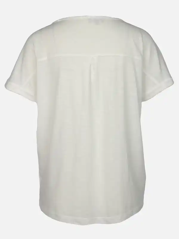 Bild 2 von Damen Shirt mit Glitzerprint und Strassbesatz Weiß