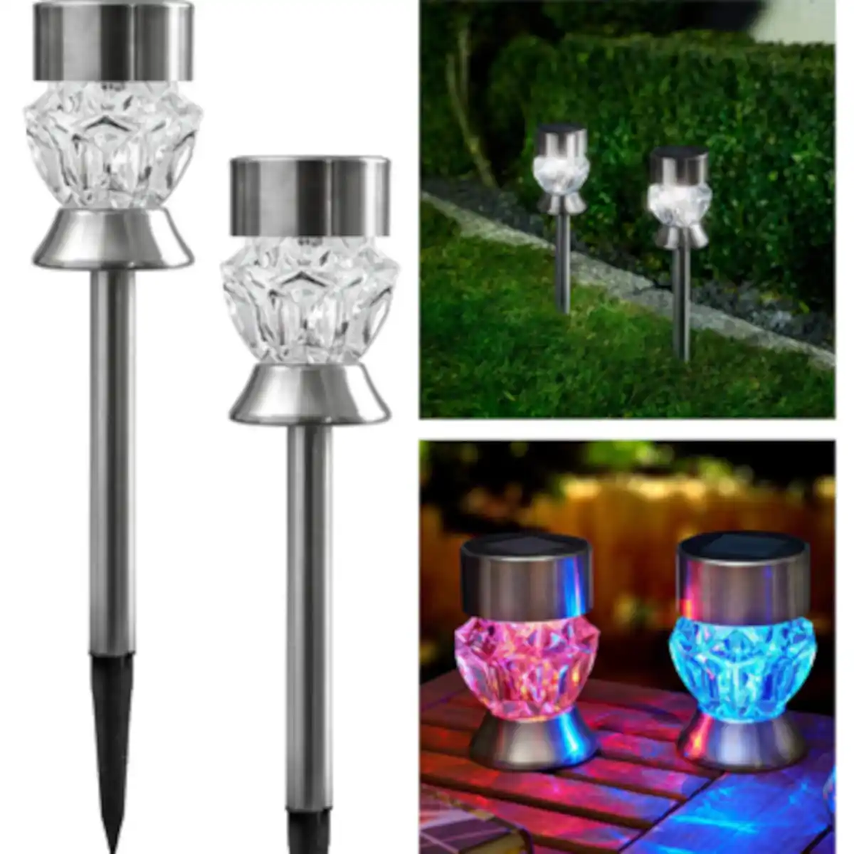 Bild 1 von LED-Solar Echtglasleuchte 2er-Set