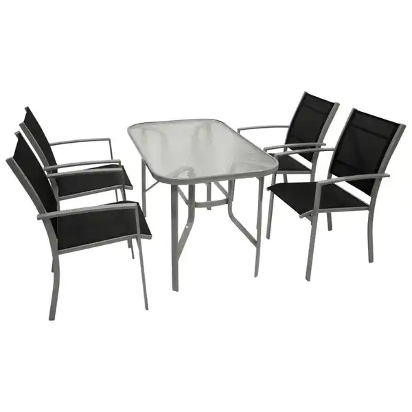 Bild 1 von Gartensitzgruppe 5-teilig mit Glastisch