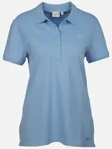 Damen Poloshirt mit schlichter Stickerei Blau