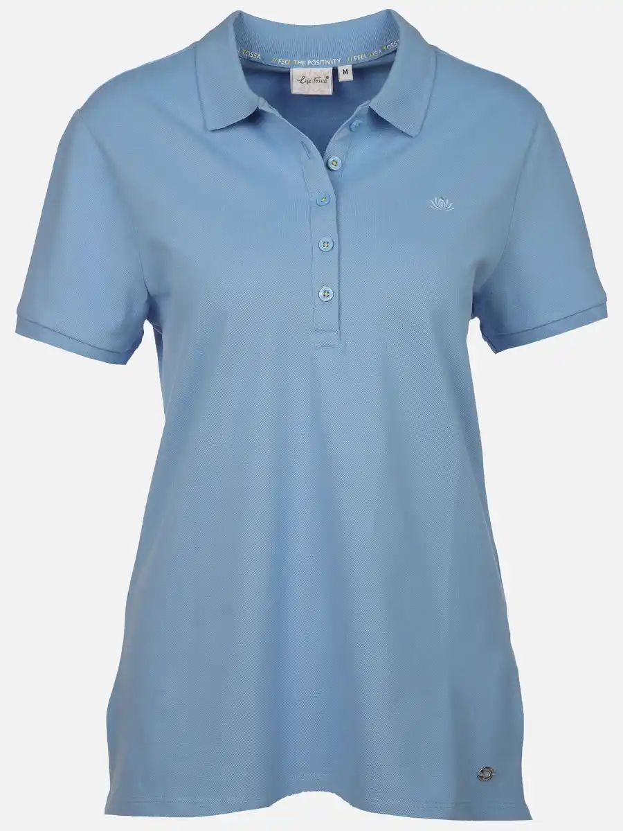 Bild 1 von Damen Poloshirt mit schlichter Stickerei Blau