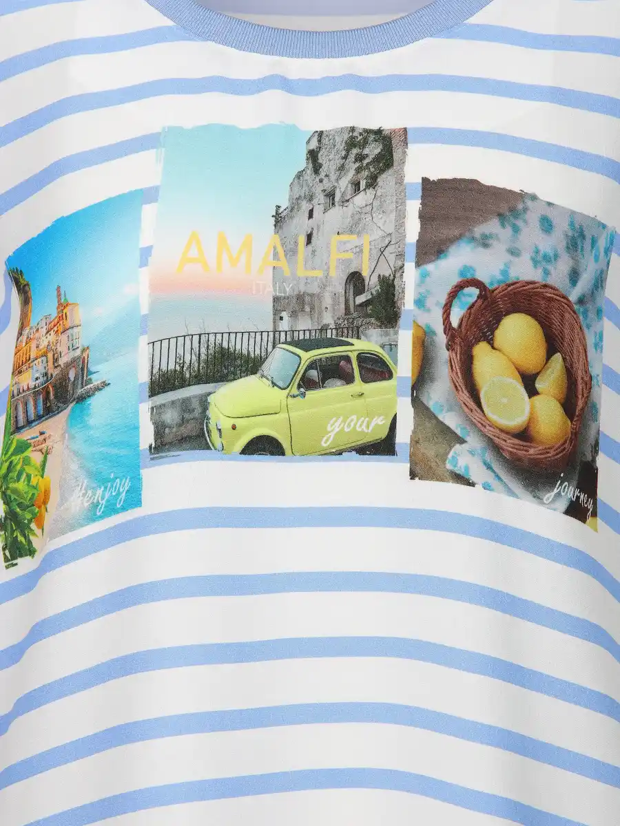 Bild 3 von Damen Shirt aus Materialmix Blau