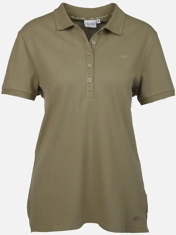 Bild 1 von Damen Poloshirt mit schlichter Stickerei Oliv