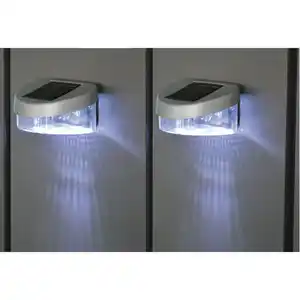 Zaun-Solar-Lichter 2er 2 LED-Solar-Lichter zur kabellosen Beleuchtung von Gartenzäunen und Fassaden.