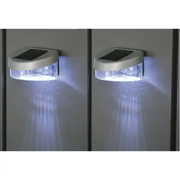 Bild 1 von Zaun-Solar-Lichter 2er 2 LED-Solar-Lichter zur kabellosen Beleuchtung von Gartenzäunen und Fassaden.