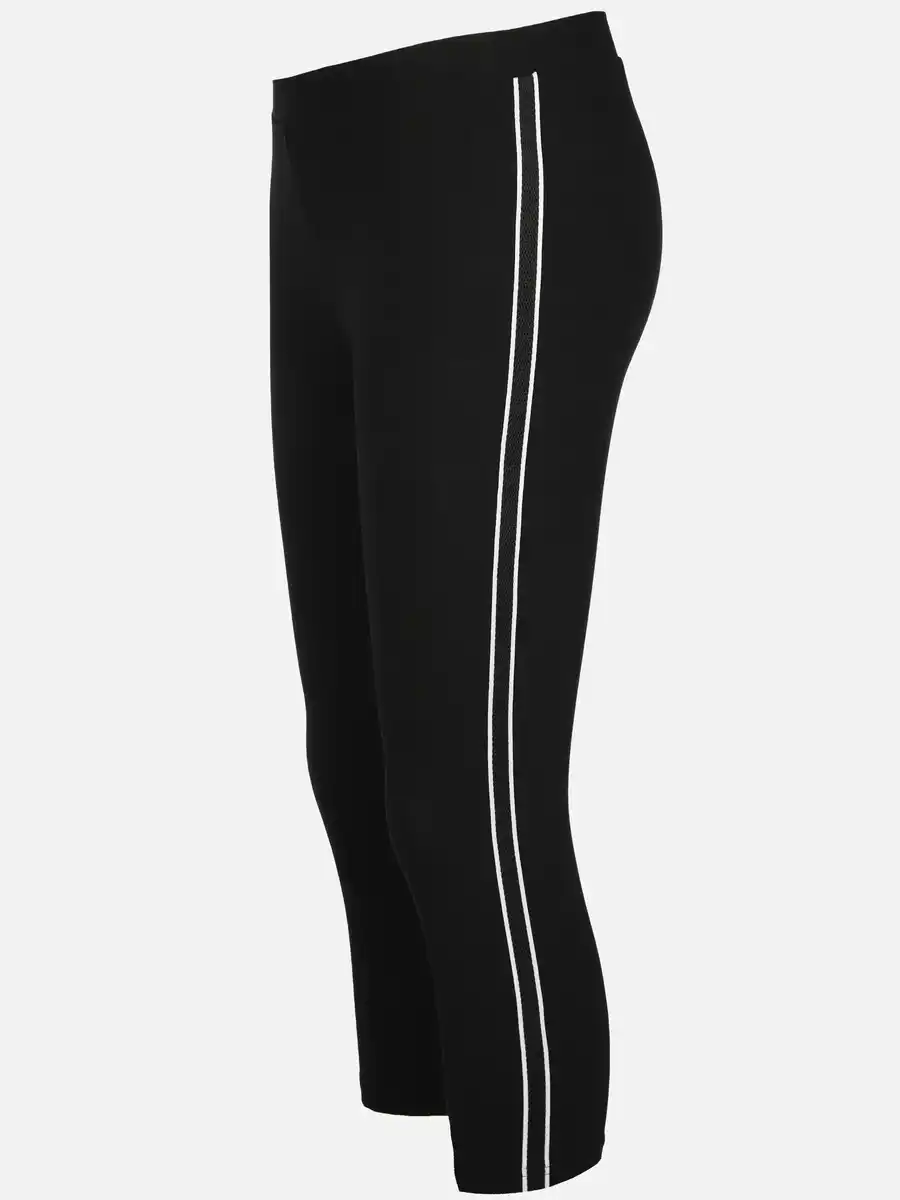Bild 3 von Damen Capri Leggings mit Galonstreifen Schwarz