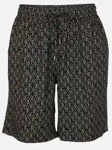 Damen Shorts mit Alloverprint Oliv