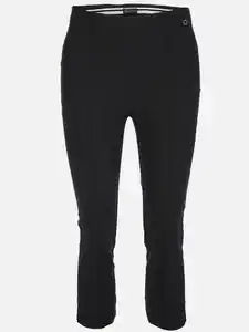 Damen Caprihose mit Elastikbund Schwarz