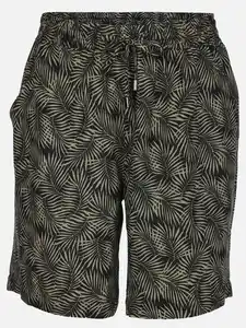 Damen Shorts mit Alloverprint Oliv