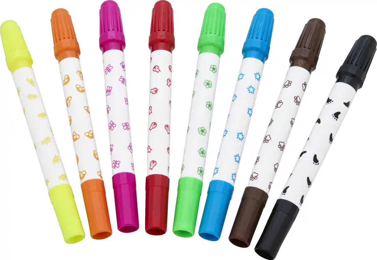 Bild 1 von IDEENWELT 8er Set Fasermaler mit Stempel