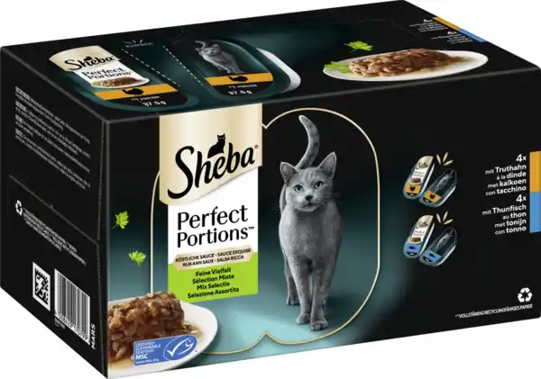Bild 2 von Sheba Perfect Portions Feine Vielfalt Truthahn & Thunfisch in Sauce Multipack, 600 g