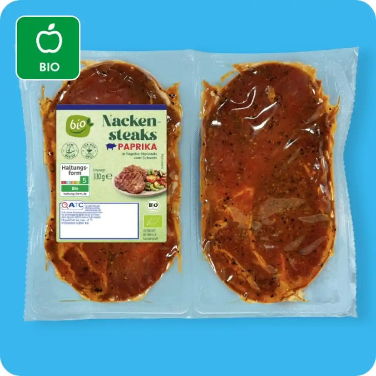 Bild 1 von BIO Bio-Nackensteaks⁷, Paprika oder Kräuter