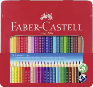 Faber-Castell 24er Set Colour Grip Farbstifte im Metalletui