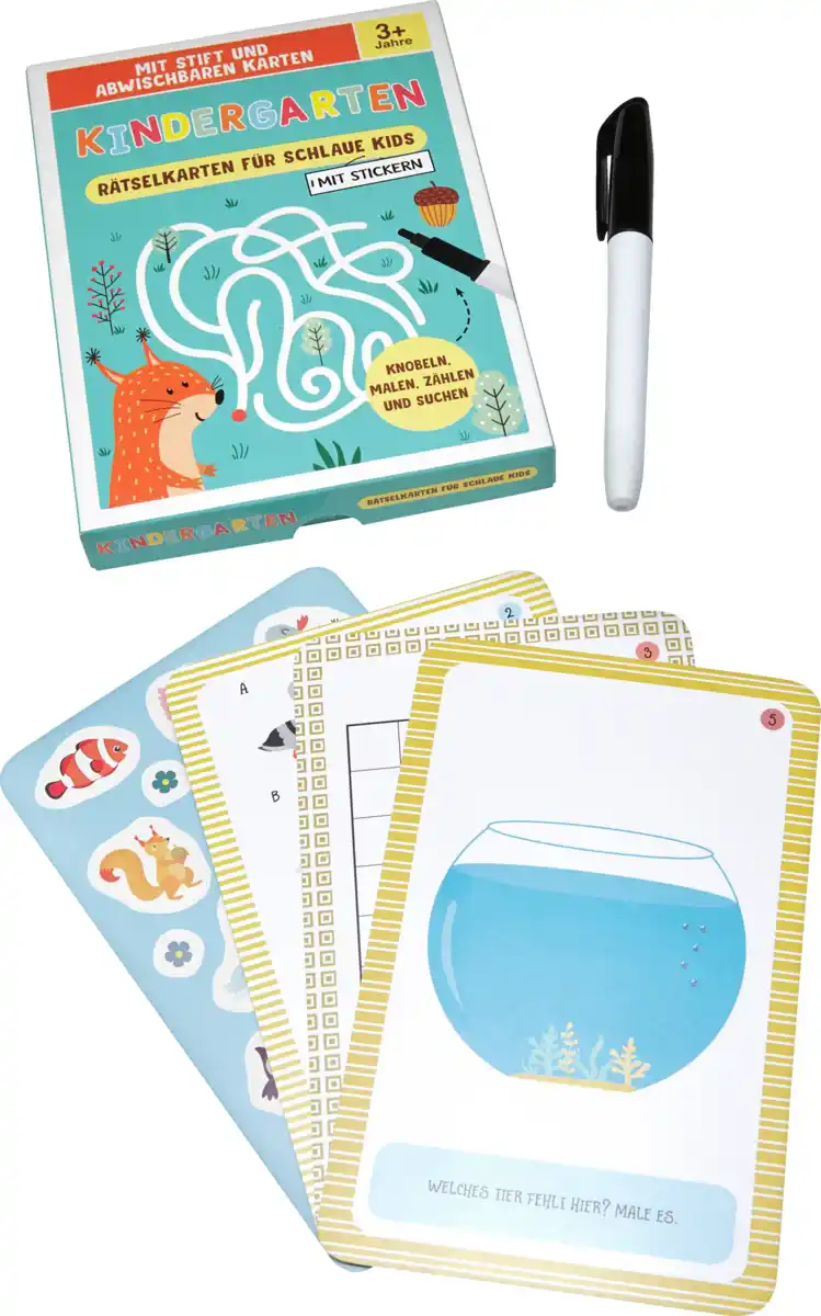 Bild 3 von IDEENWELT Kinder-Rätselkarten mit Stift Kindergarten