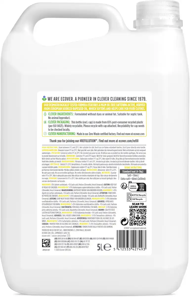 Bild 2 von Ecover Weichspüler Gardenia Vanille 166 WL