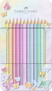 Faber-Castell 12er Set Sparkle Pastell Buntstifte im Metalletui