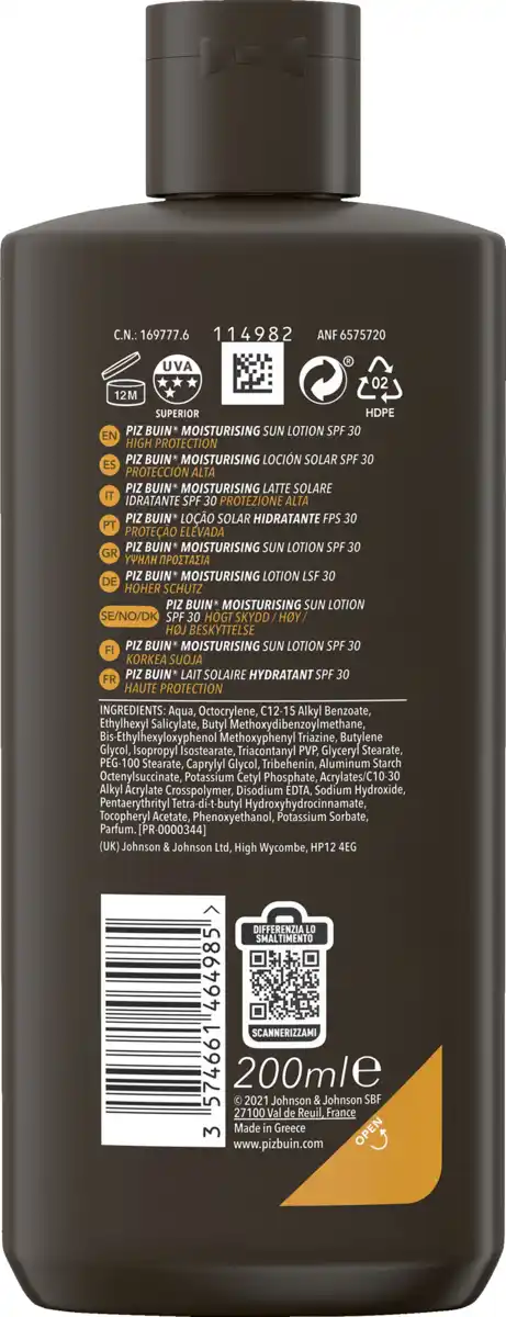 Bild 4 von Piz Buin Moisturising Sun Lotion LSF30, 200 ml