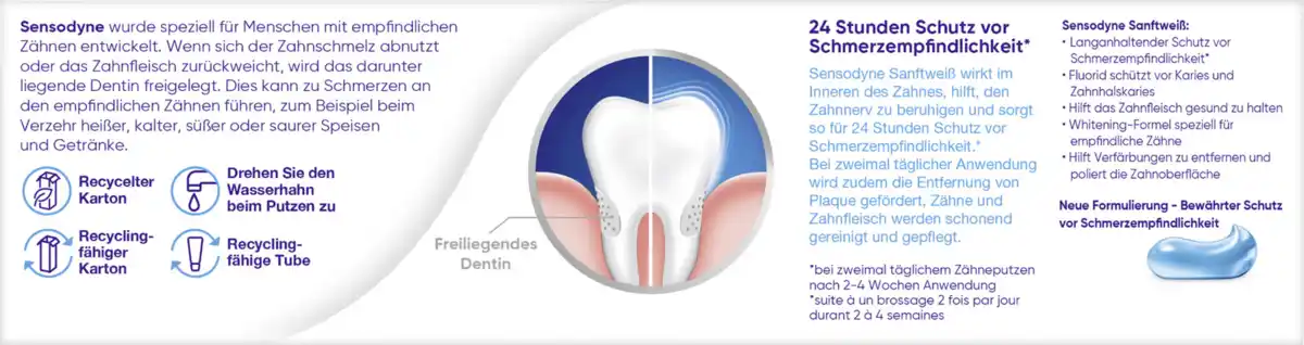 Bild 2 von Sensodyne MultiCare Sanftweiß Zahncreme, 75 ml