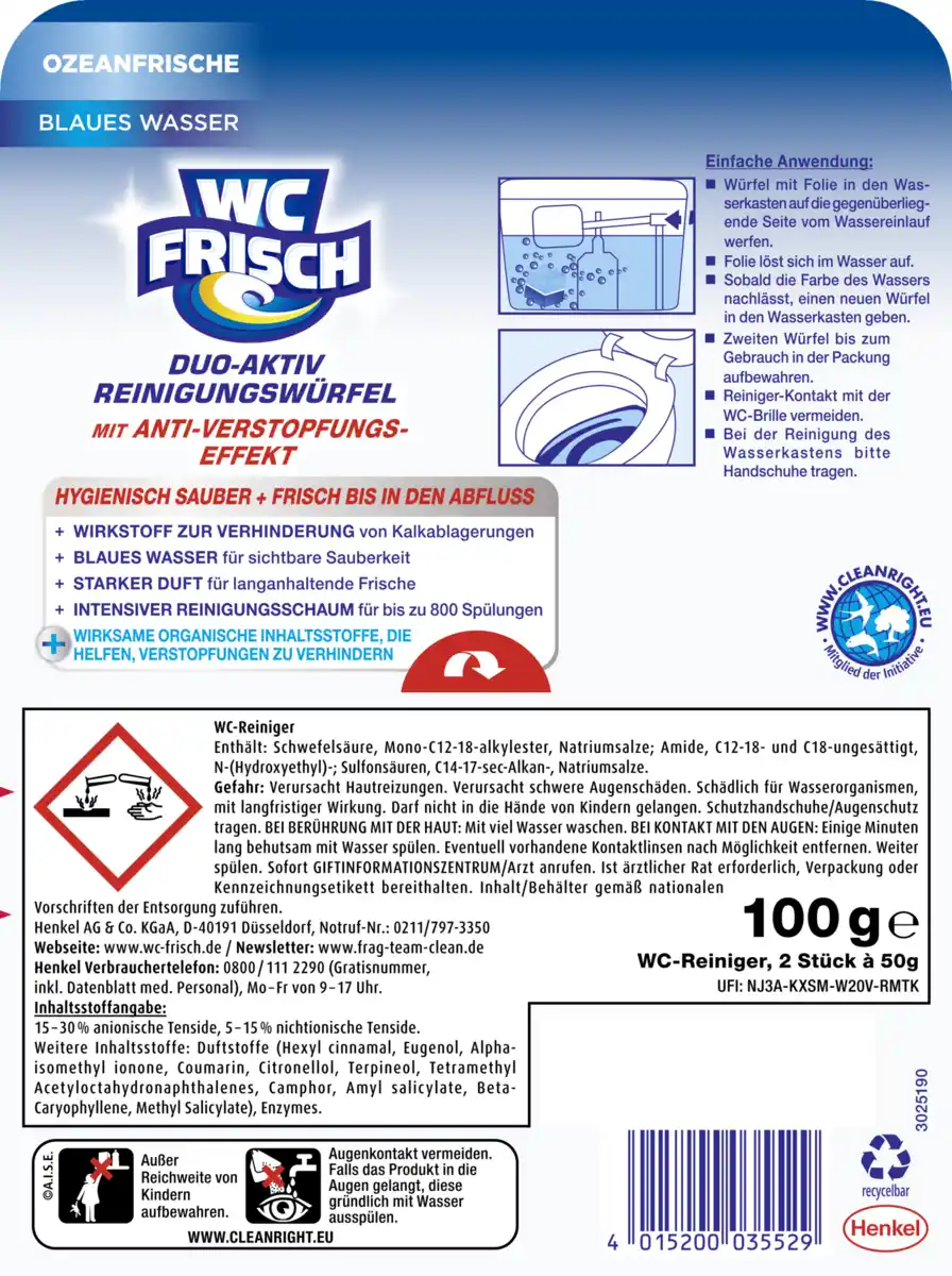 Bild 2 von WC FRISCH Duo-Aktiv Reinigungswürfel, 100 g