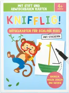 IDEENWELT Kinder-Rätselkarten mit Stift Knifflig