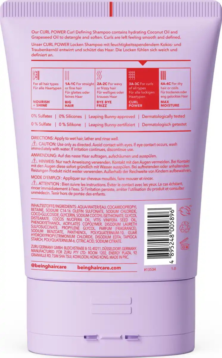Bild 2 von Being Curl Power Locken Shampoo, 354 ml