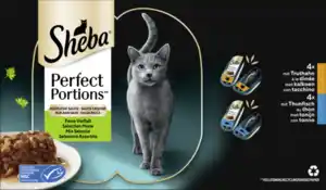 Sheba Perfect Portions Feine Vielfalt Truthahn & Thunfisch in Sauce Multipack, 600 g