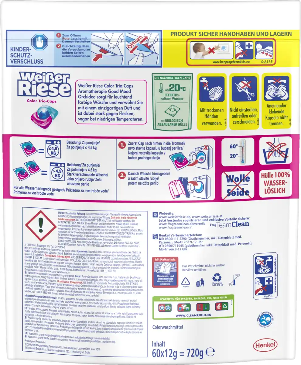 Bild 2 von Weißer Riese Colorwaschmittel Trio Caps Aromatherapie Orchidee 120WL, 120 WL
