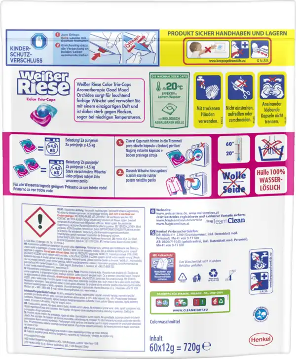 Bild 2 von Weißer Riese Colorwaschmittel Trio Caps Aromatherapie Orchidee 120WL, 120 WL