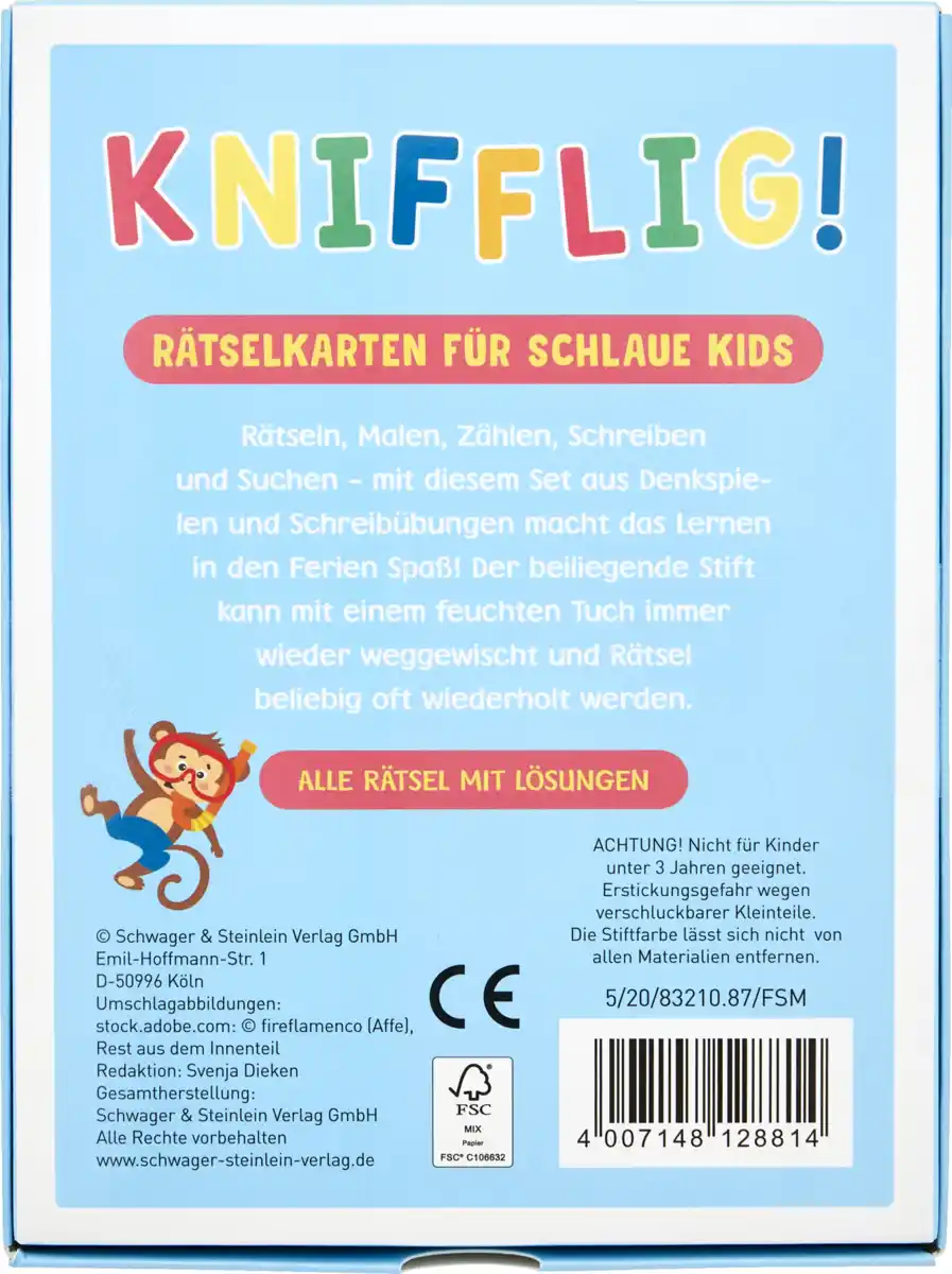 Bild 2 von IDEENWELT Kinder-Rätselkarten mit Stift Knifflig