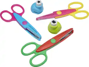 IDEENWELT 9er Set Bastelscheren und Stanzer