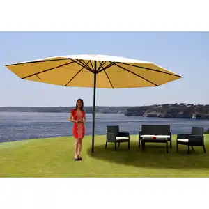 Sonnenschirm Carpi Pro, Gastronomie Marktschirm ohne Volant Ø 5m Polyester/Alu 28kg ~ creme ohne Ständer