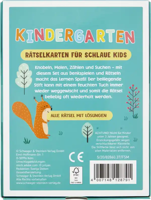 Bild 2 von IDEENWELT Kinder-Rätselkarten mit Stift Kindergarten