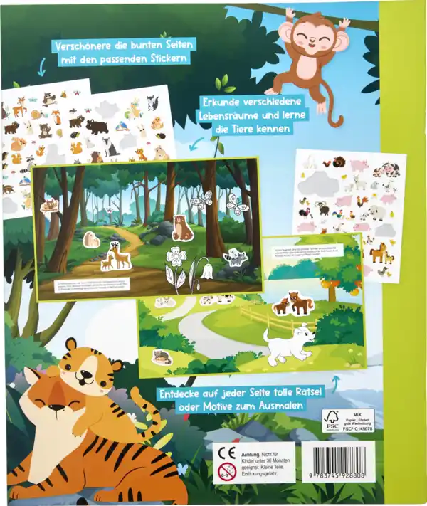 Bild 2 von IDEENWELT Panorama Stickerbuch Tierbabys