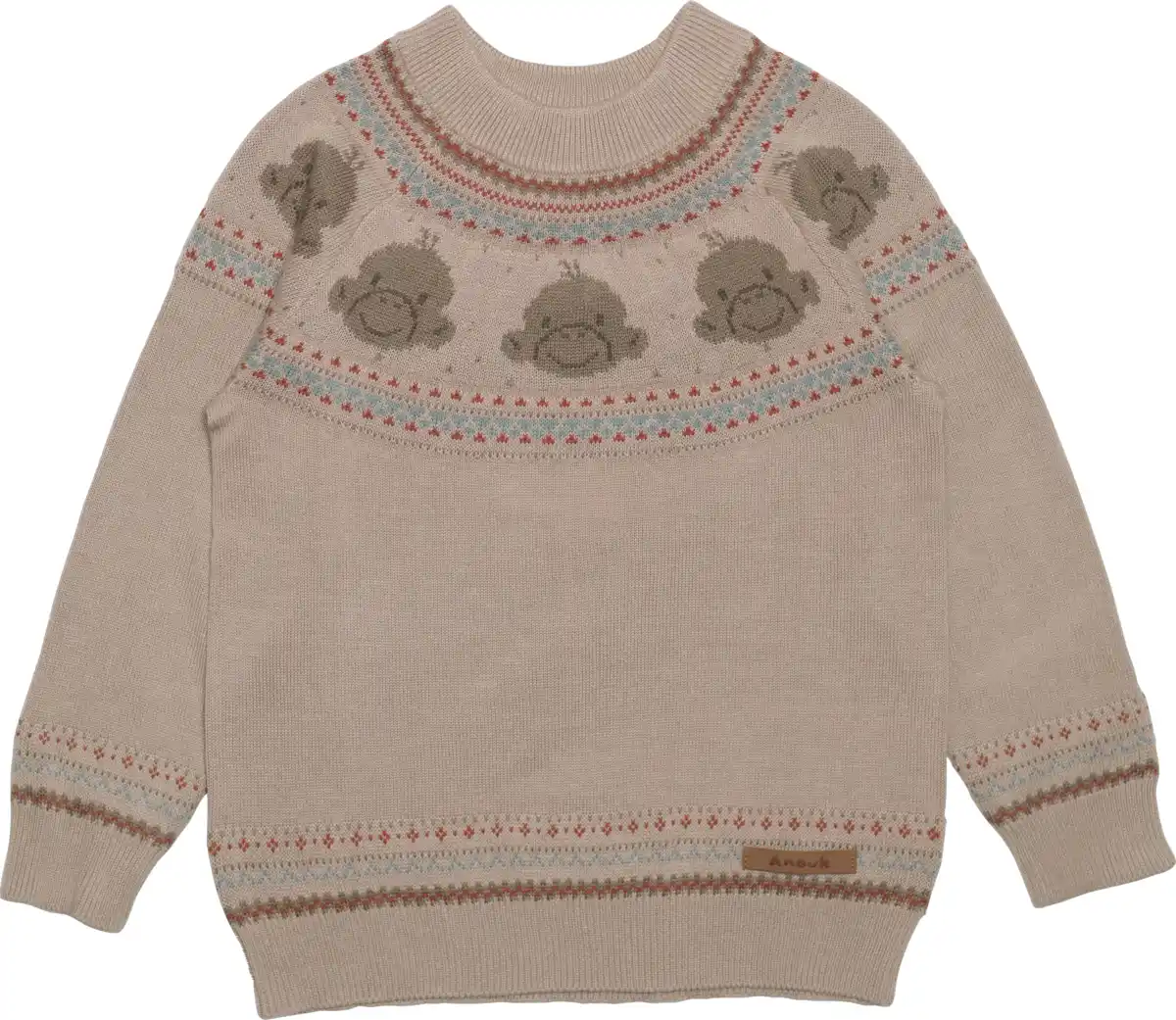 Bild 1 von Anouk natubini Anouk Pullover aus Strick mit Raglanärmeln & Affi-Muster, beige, Gr. 98