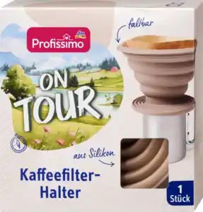 Profissimo Kaffeefilterhalter aus Silikon on tour