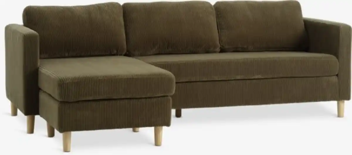 Bild 1 von Sofa FALSLEV Chaiselongue Cord olivgrün