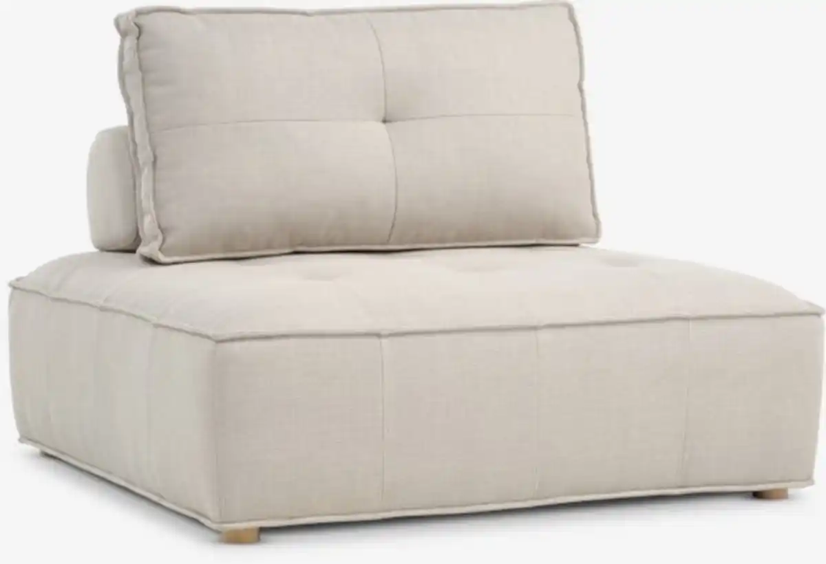 Bild 1 von Pouf DAGSTRUP m/Rückenlehne beige Stoff