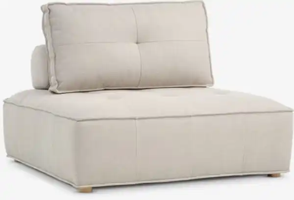 Bild 1 von Pouf DAGSTRUP m/Rückenlehne beige Stoff