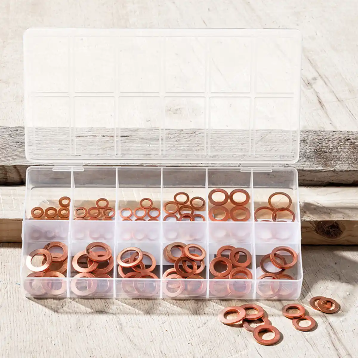 Bild 1 von Kraft Werkzeuge Kupferdichtringe 100tlg.