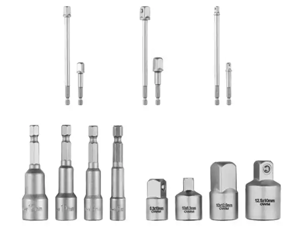 Bild 1 von PARKSIDE® Stecknuss-Adapter- und Verlängerungs-Set / Stecknuss-Set / Stecknuss-Adapter-Set für Ratschen