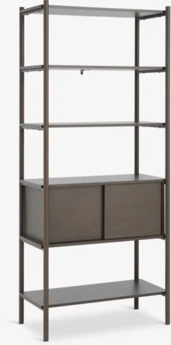 Bild 1 von Regal LINDVED 6 Fächer 2 Türen eiche dunkel