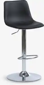 Barstuhl BROAGER Kunstleder schwarz/chrom
