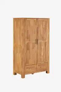 Kleiderschrank OLDE 120x200 2 Türen 2 Schubladen eiche
