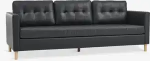 Sofa FALSLEV 3-Sitzer schwarz Kunstleder