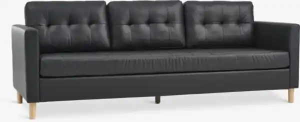 Bild 1 von Sofa FALSLEV 3-Sitzer schwarz Kunstleder