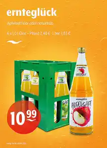 ernteglück Apfelsaft klar oder naturtrüb